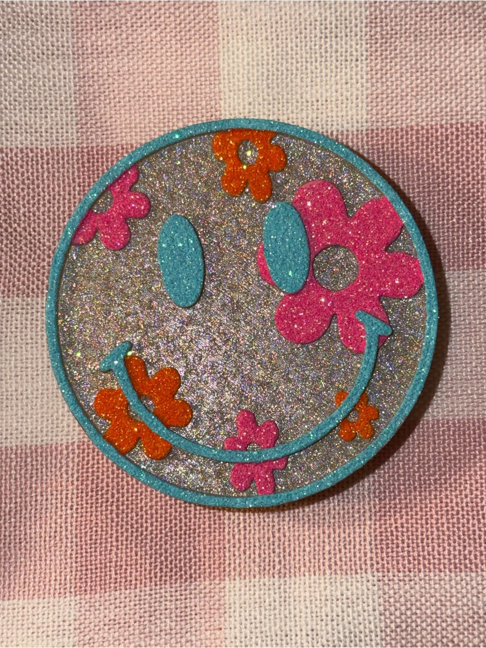 Glitter Floral Smiley Freshie